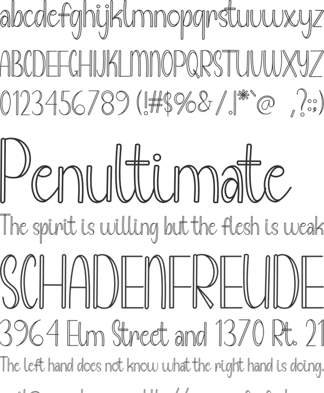 Writen Handmade font preview