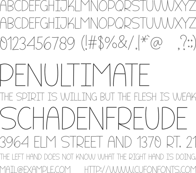 Minimalest font preview