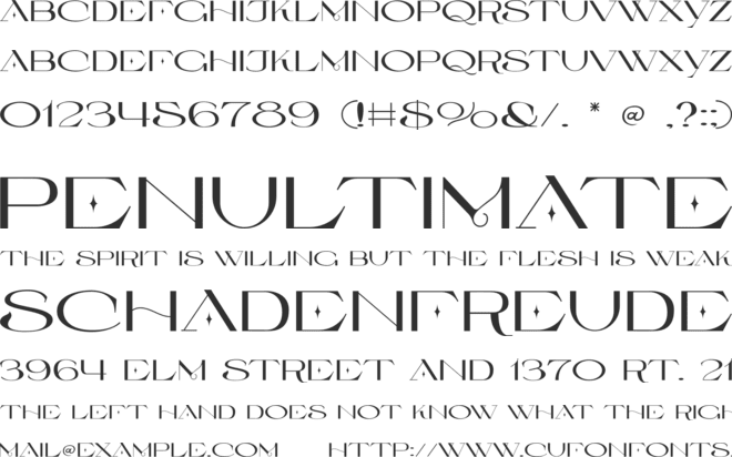 Gloriance font preview