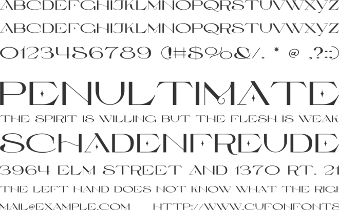 Gloriance font preview