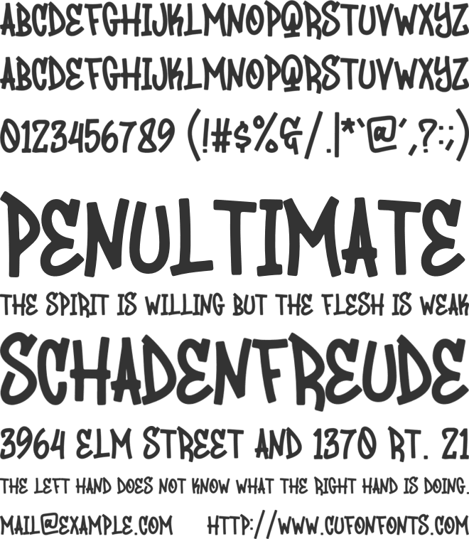 Back Peace font preview