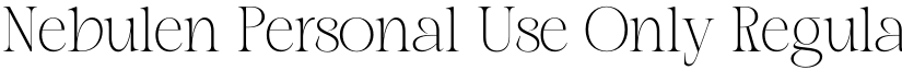 Nebulen Personal Use Only Regular font
