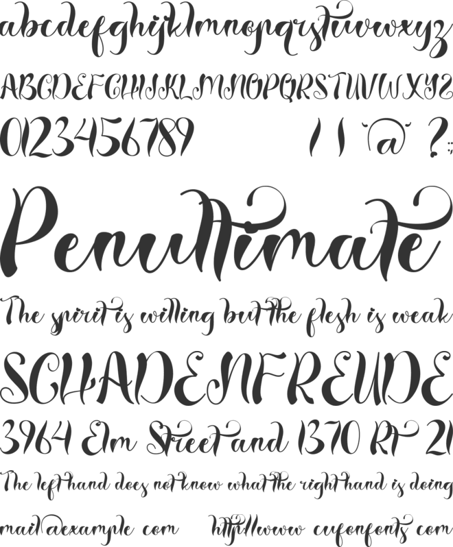 Kametha font preview