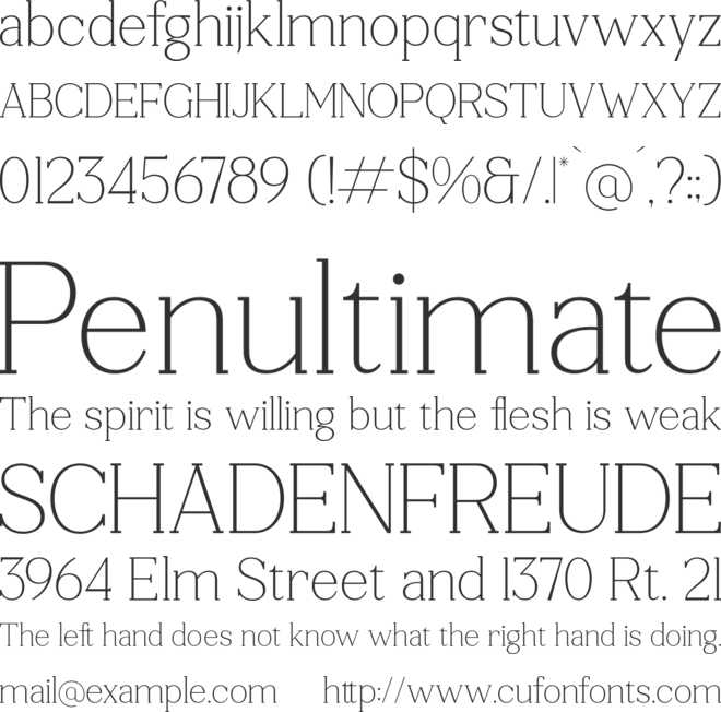 Courthes font preview