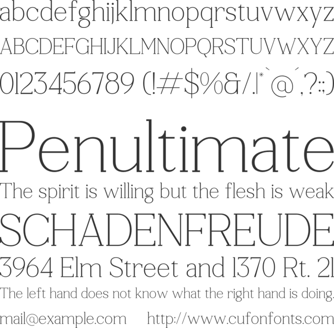 Courthes font preview