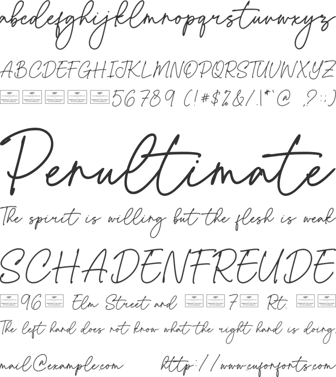 Callista Free font preview