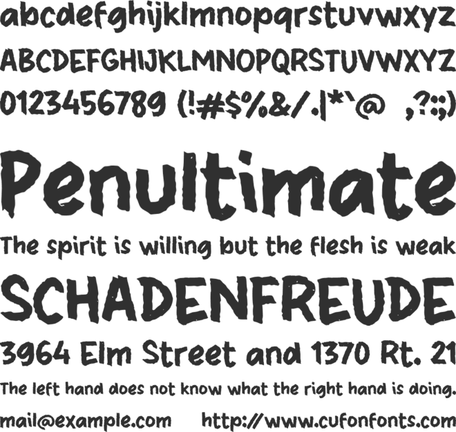 h Herein font preview