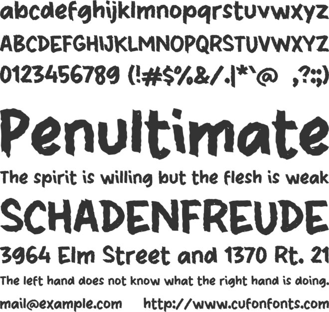 h Herein font preview