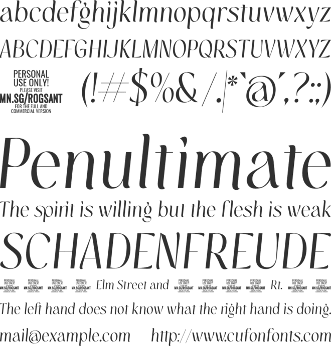Rogsant Soft PERSONAL USE font preview