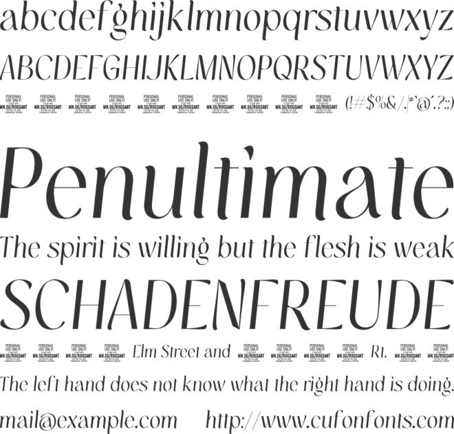 Rogsant Soft PERSONAL USE font preview