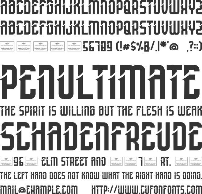 Olympia font preview