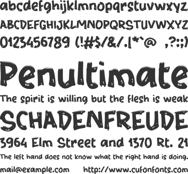 h Hangero font preview