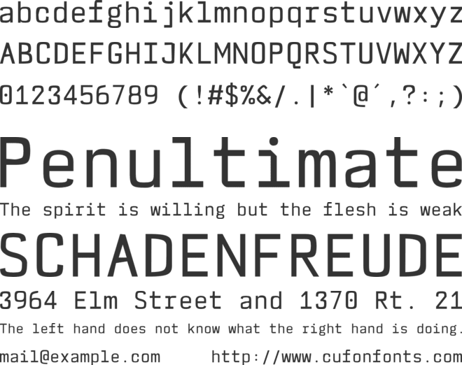 Wumpus Mono Nr font preview