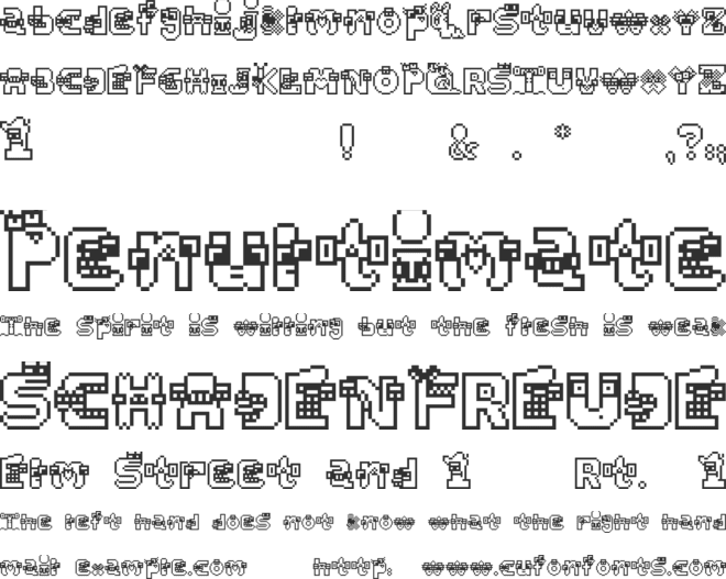 Alphabet Lore Pixel font preview