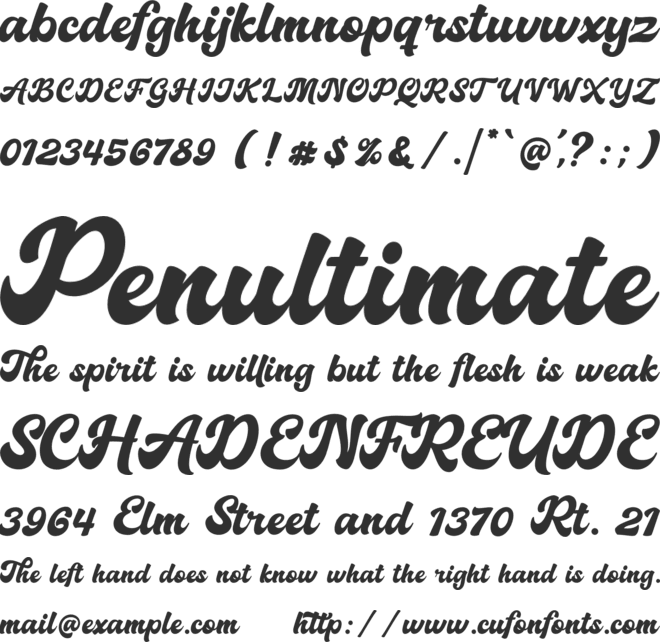 Radhesty font preview