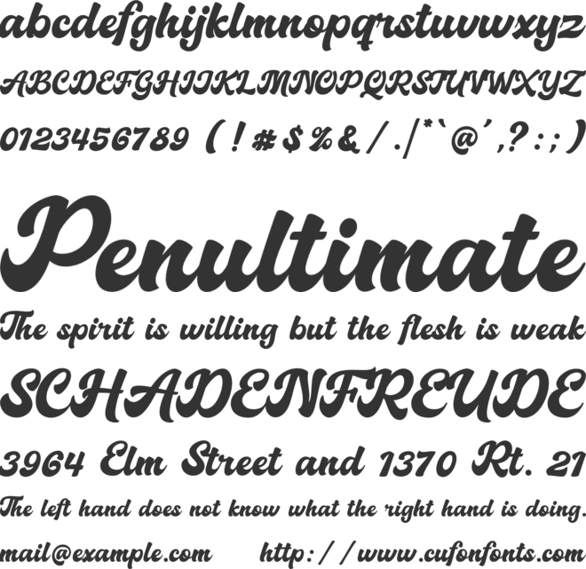 Radhesty font preview