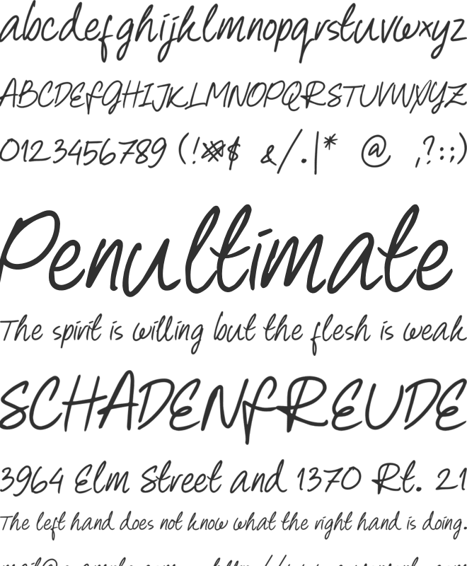 Sweet Note font preview