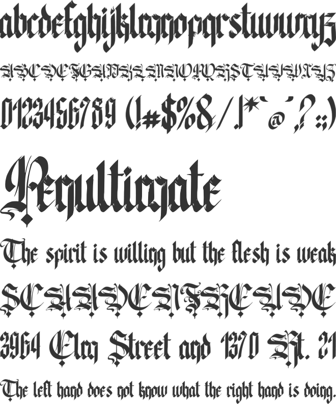 Kingston Williams font preview