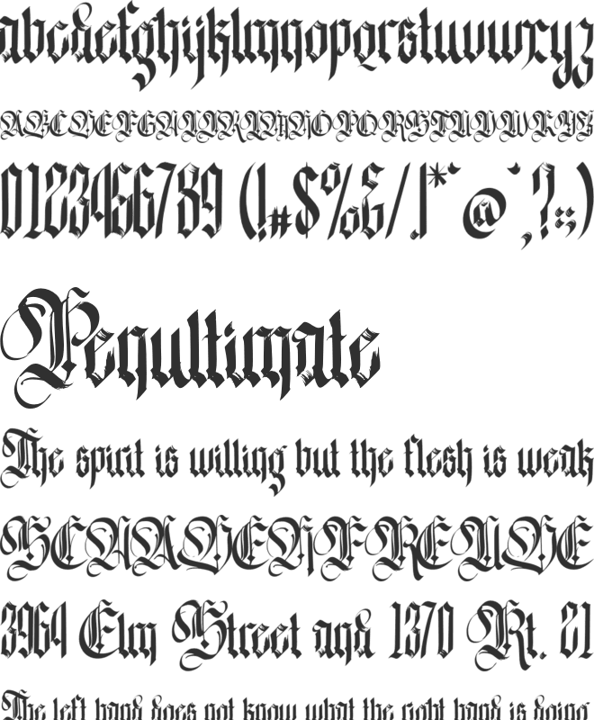 The White Knight font preview