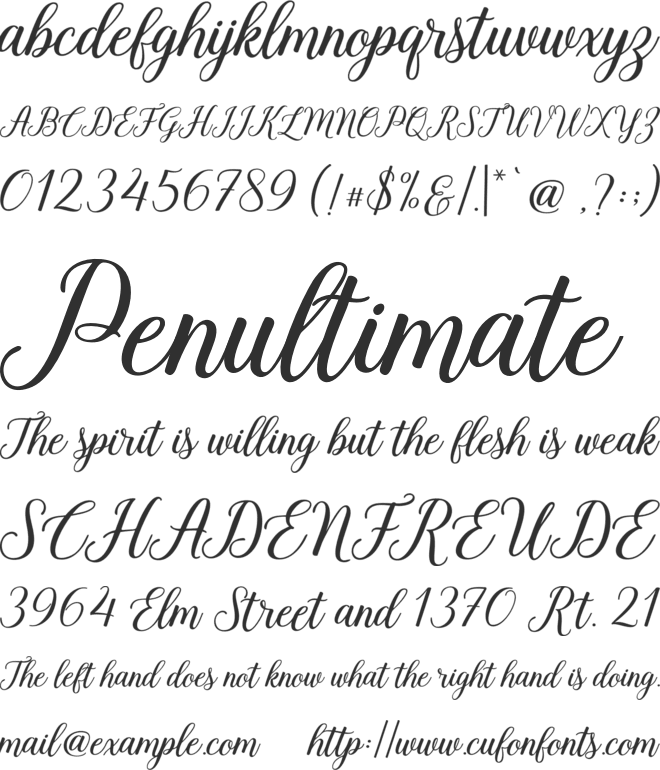 Bethanya font preview