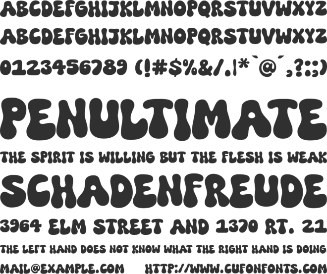 Super Funky font preview