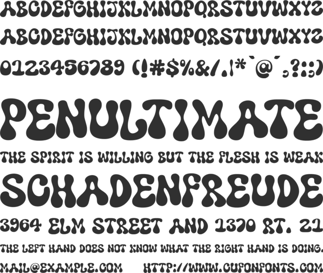 Super Woobly font preview
