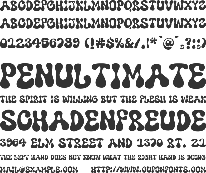 Super Woobly font preview