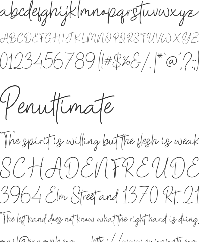 Bidatha Signature font preview