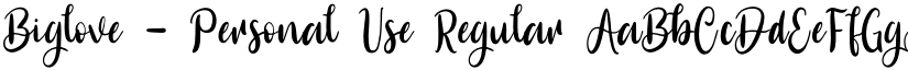 Biglove - Personal Use Regular font