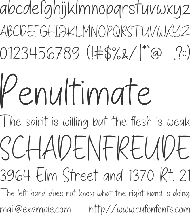 Pen Story font preview