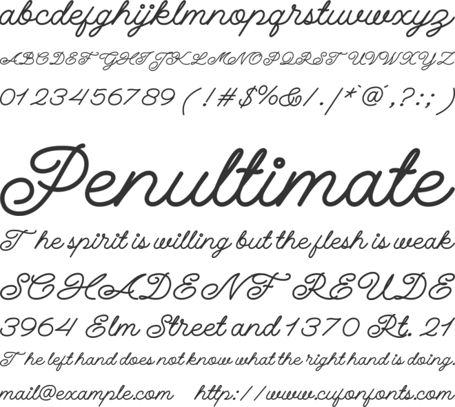 Qinan Script font preview