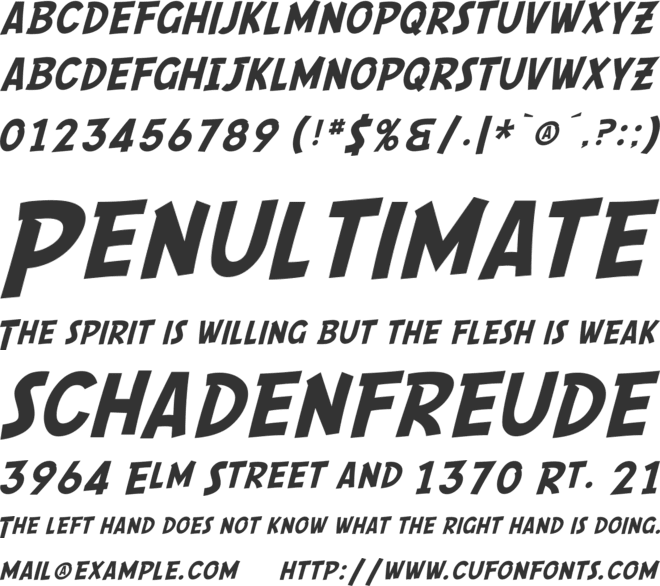 SF Comic Script font preview