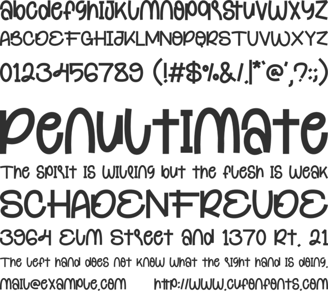 Bonelly font preview