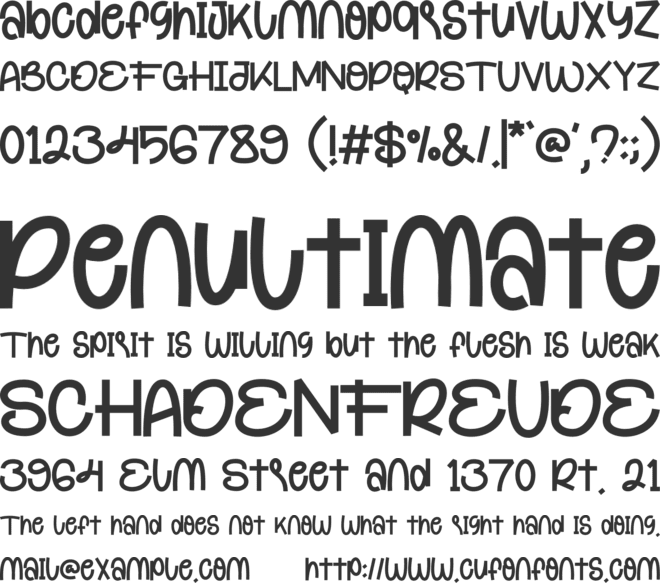 Bonelly font preview