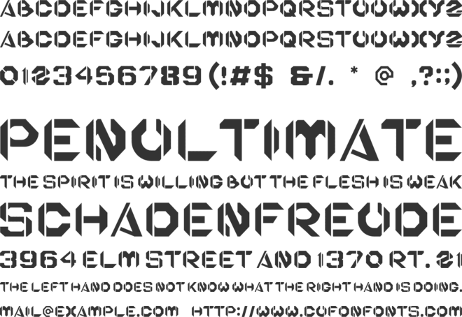 BLANK BRAIN font preview