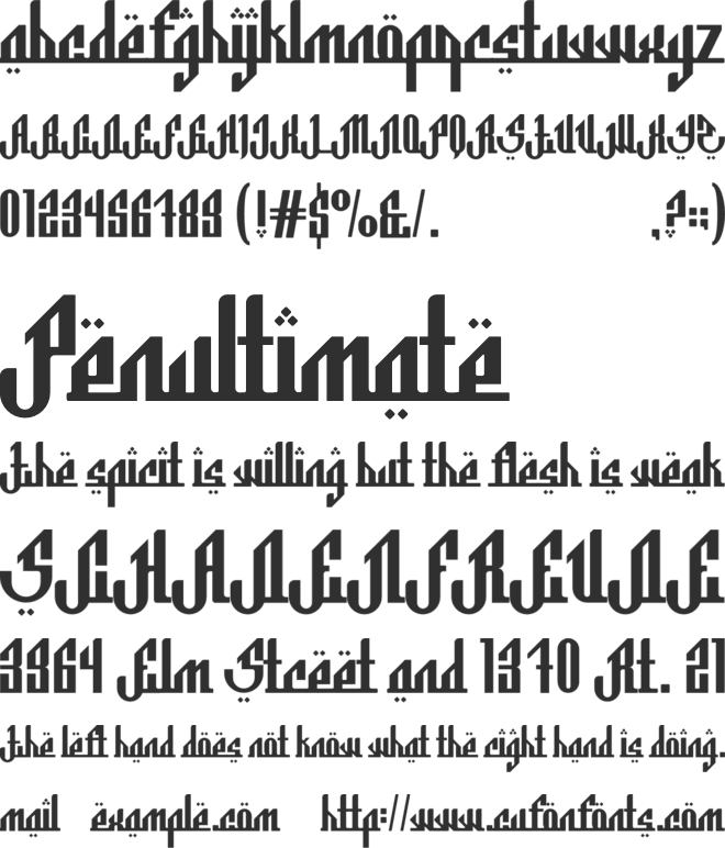 Al Hanin font preview