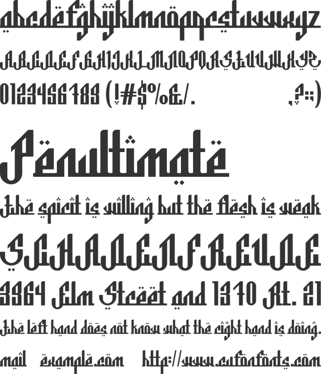 Al Hanin font preview