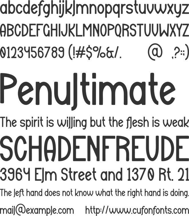 Andak font preview