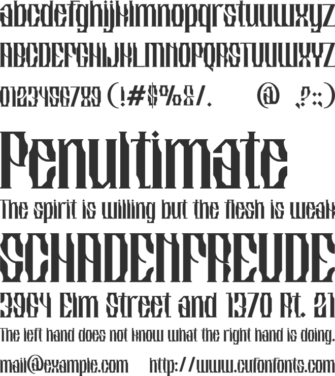 Crused Abaddon font preview