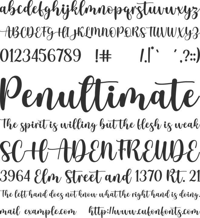 Justine Garden font preview