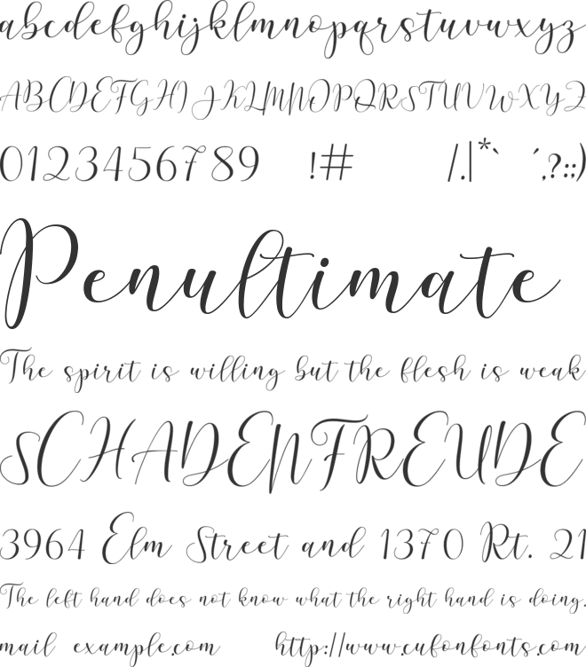 Justina font preview