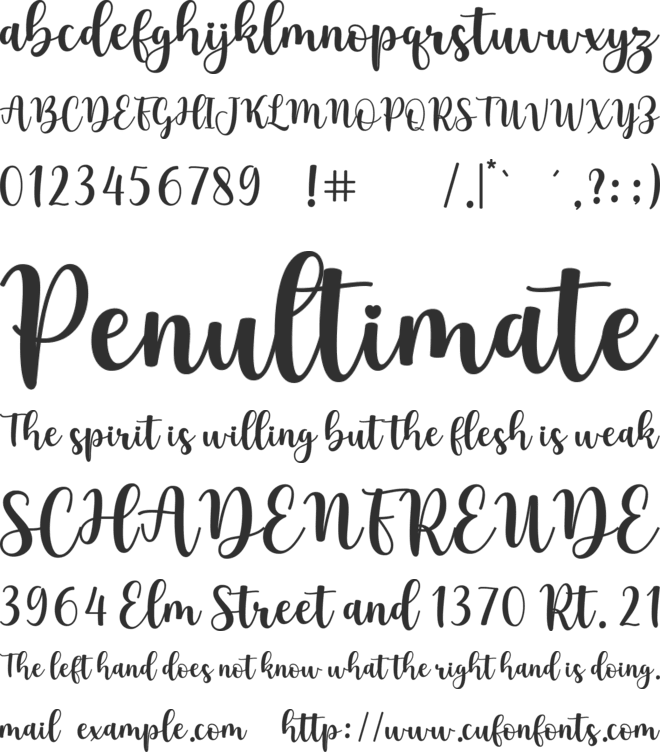 July Girl font preview