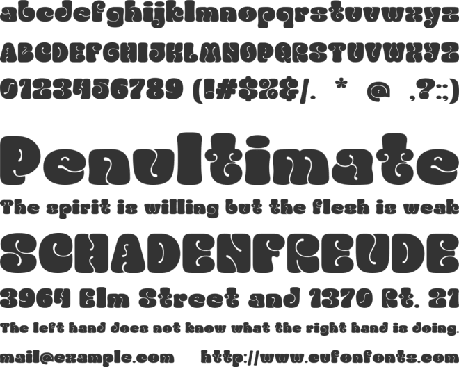 Bubble Brown font preview