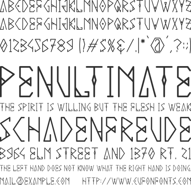 Garked font preview