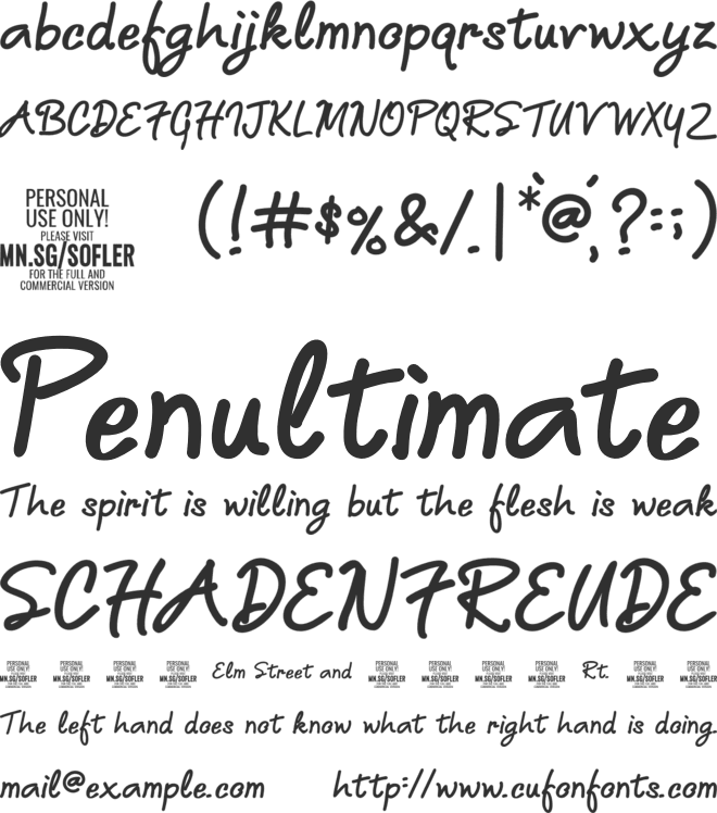 Sofler PERSONAL USE ONLY font preview