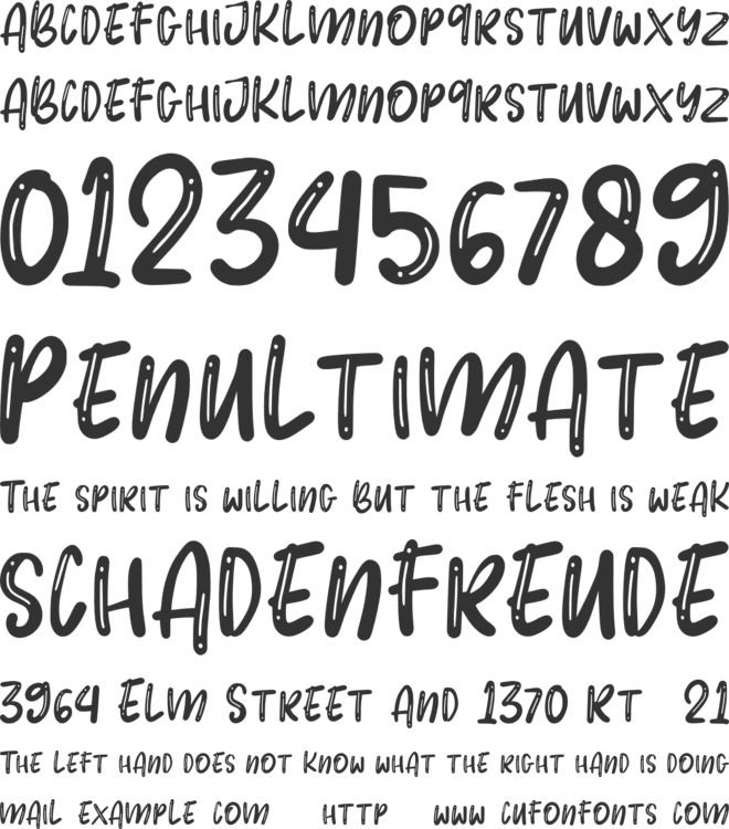 BubbleRush font preview
