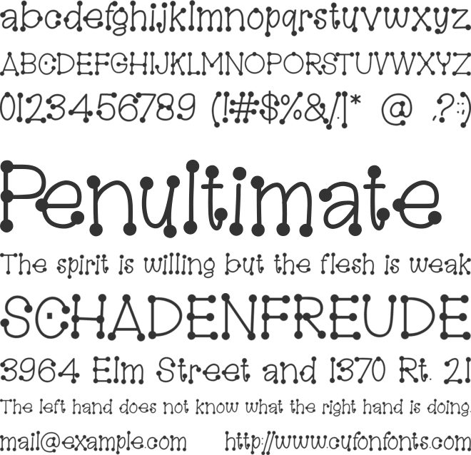 Dotline font preview