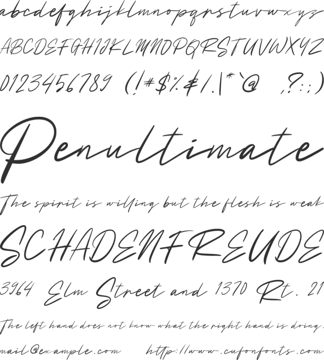 Bahttra_Signature font preview