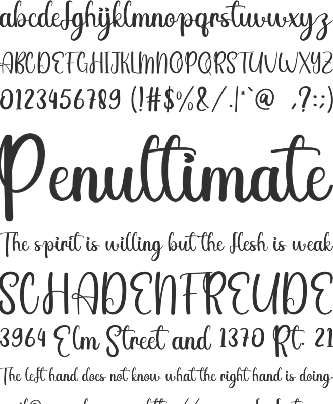 Baby font preview