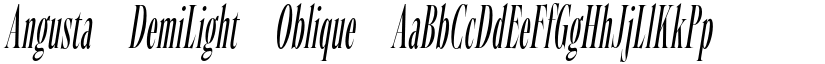 Angusta DemiLight Oblique font